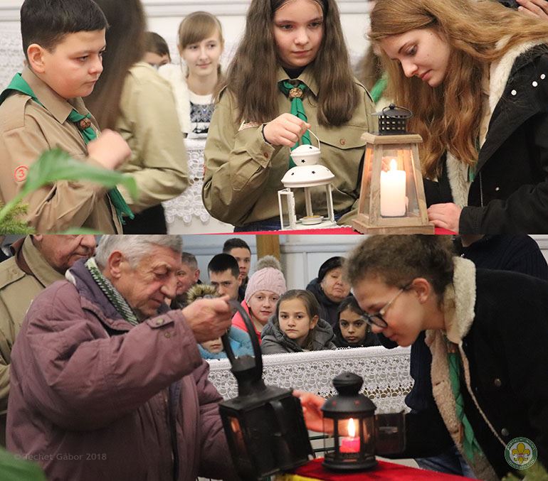 Csapatok képviselői meggyújtják saját lámpásaikat