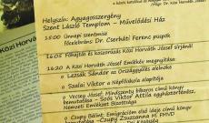 A Közi Horváth József emlékév nyitórendezvényének plakátja