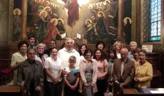 Őt köszöntő barátai körében Vencser László szeptember 12-én a bécsi Pázmáneum kápolnájában