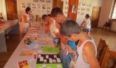 Nagy munkában A gyerekek projekt-füzetet készítenek