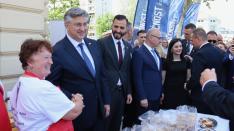 Rozalija Jakumetović elnökasszony és Andrej Plenković horvát miniszterelnök