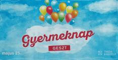 Színes gyermeknap-plakát lufikkal