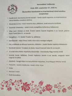 Az istentisztelet programja