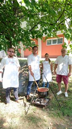 A nagyszebeni csapat - Boér Zsombor, Nagy Barna, felesége Gabriella és Serfőző Levente 